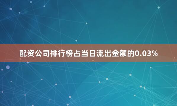 配资公司排行榜占当日流出金额的0.03%